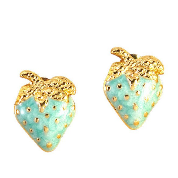 Wholesale Fashion Mini Fruit Dripping Oil Stainless Steel Earrings For Women