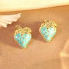 Wholesale Fashion Mini Fruit Dripping Oil Stainless Steel Earrings For Women