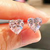 Wholesale Fashion Mini Heartshaped Copper Zircon Earrings For Women
