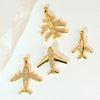 Wholesale Fashion Minimalist Aircraft Pendant Accessories Made Of Copper With 18K Gold Plated Electroplating