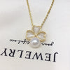 Wholesale Fashion Minimalist Freshwater Pearl Necklace With Copper Opal Clover Pendant Flat Round And Bun Round Pearl Shapes