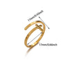 Wholesale Fashion Minimalist Geometric Light Luxury Style Fruitshaped Inlaid With Gold Stainless Steel Adjustable Open Ring Jewelry For Men And Women