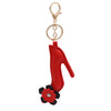 Wholesale Fashion Modern Art Red High Heel Shoes Bag Pendant Keychain Car Ornament Pu Leather Cotton Filled With Golden Chain Buckle