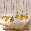 Wholesale Fashion Necklace Stainless Steel 18K Gold Electroplated Heartshaped Butterfly Pendant