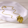 Wholesale Fashion Necklace Stainless Steel 18K Gold Electroplated Heartshaped Butterfly Pendant