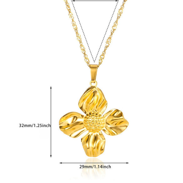 Wholesale Fashion Necklace Stainless Steel 18K Gold Electroplated Heartshaped Butterfly Pendant