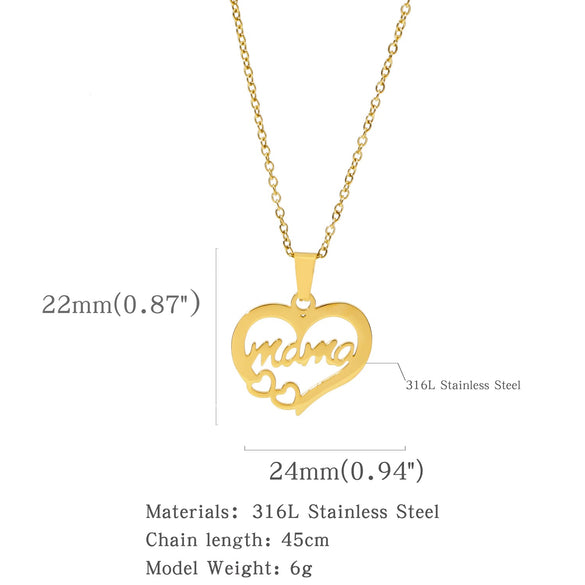 Wholesale Fashion Necklace Stainless Steel Love Letter Pendant With Electroplating And Geometric Pattern