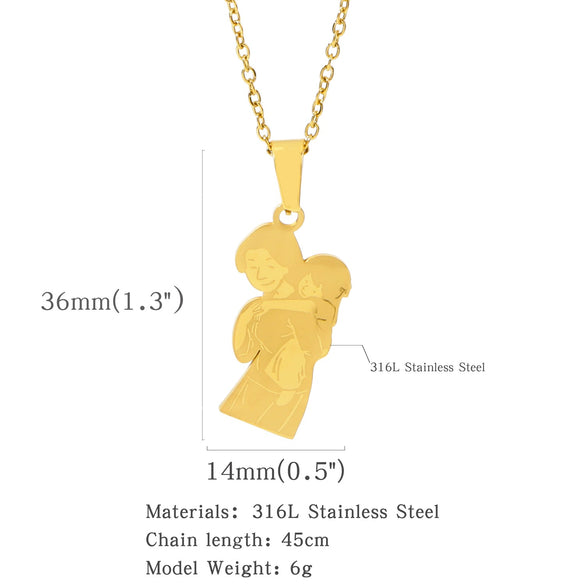 Wholesale Fashion Necklace Stainless Steel Love Letter Pendant With Electroplating And Geometric Pattern