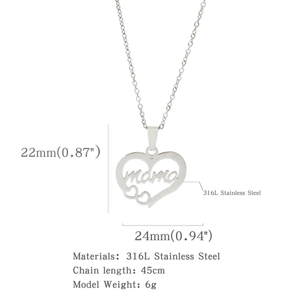 Wholesale Fashion Necklace Stainless Steel Love Letter Pendant With Electroplating And Geometric Pattern
