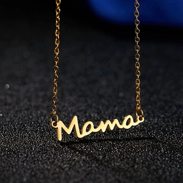 Wholesale Fashion Necklace Stainless Steel Love Letter Pendant With Electroplating And Geometric Pattern