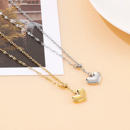 Wholesale Fashion New Heart-shaped Pendent Titanium Steel Necklace Gooddiy