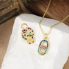 Wholesale Fashion Niche Design Copper Necklace With Cross Tripod Rhombus Geometric Pendant And Electroplating