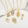 Wholesale Fashion Niche Design Copper Necklace With Cross Tripod Rhombus Geometric Pendant And Electroplating