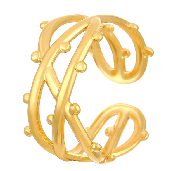 Wholesale Fashion Niche Geometric Stainless Steel Open Ring