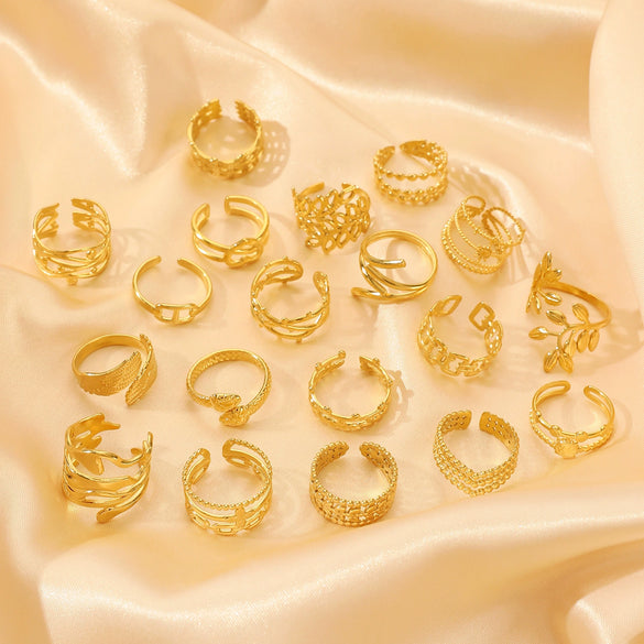 Wholesale Fashion Niche Geometric Stainless Steel Open Ring