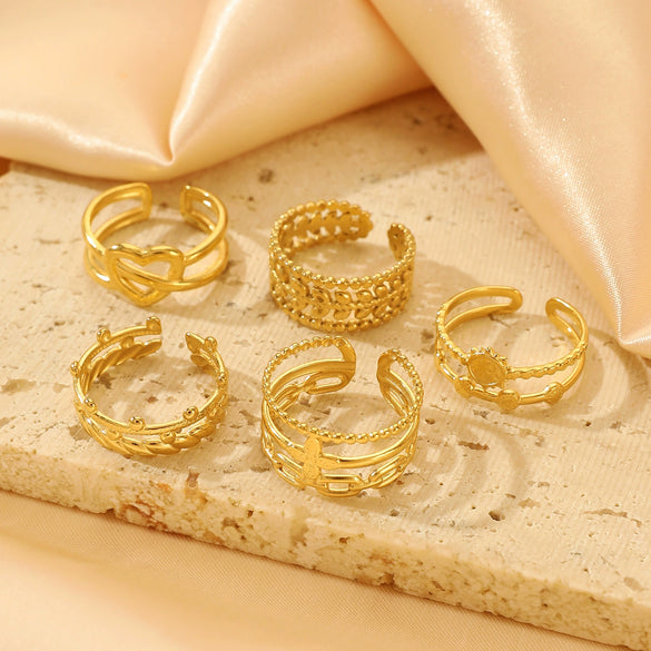 Wholesale Fashion Niche Geometric Stainless Steel Open Ring