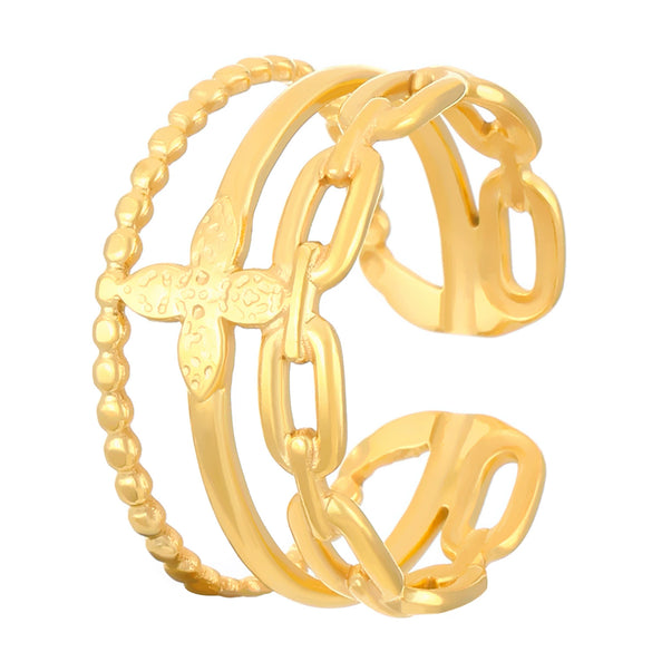 Wholesale Fashion Niche Geometric Stainless Steel Open Ring