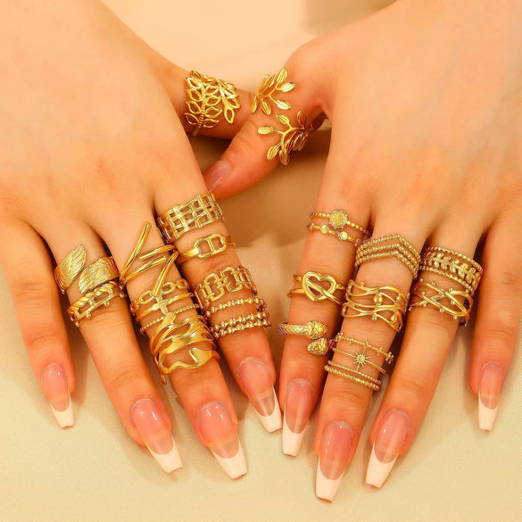 Wholesale Fashion Niche Geometric Stainless Steel Open Ring