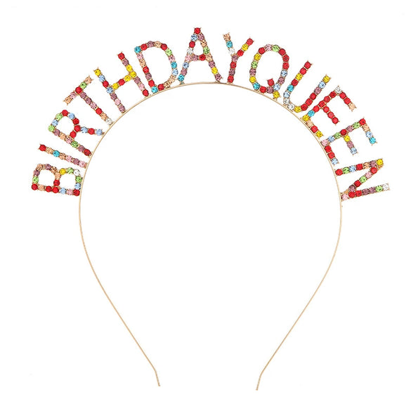 Wholesale Fashion Ol Alloy Crystal Hairband With Electroplating Treatment Letters Numbers And Text For Unisex