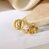 Wholesale Fashion Ol Geometric Cshaped And Heartshaped Earrings For Women Copper Alloy Inlaid With Artificial Gemstones And Semiprecious Stones Electroplated