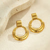 Wholesale Fashion Ol Geometric Stainless Steel Hoop Earrings Plated With 18K Gold For Women