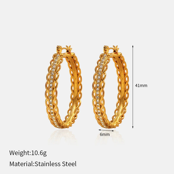 Wholesale Fashion Ol Style Electroplated Ushaped Stainless Steel Earrings For Women