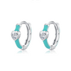 Wholesale Fashion Ol Style S925 Sterling Silver Heart Shape Dopamine Color Enamel Earring For Women