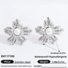Wholesale Fashion Ol Style Stainless Steel Electroplated 18K Gold Pearl Flower Earrings For Women