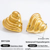 Wholesale Fashion Ol Style Stainless Steel Electroplated 18K Gold Pearl Flower Earrings For Women