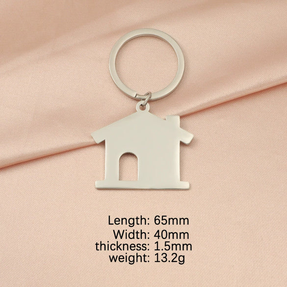 Wholesale Fashion Ol Style Stainless Steel Hollow Big House Key Pendant Key Chain Jewelry Accessories With Fine Polishing