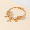 Wholesale Fashion Ol Unisex Copper Alloy Bracelet With Heart Flowers Geometric Patterns And Electroplating