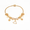 Wholesale Fashion Ol Unisex Copper Alloy Bracelet With Heart Flowers Geometric Patterns And Electroplating