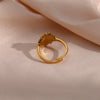 Wholesale Fashion Personality Popular Ring Jewelry Stainless Steel Geometric Devil's Eye Open Ring With Electroplating For Women