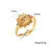Wholesale Fashion Personality Popular Ring Jewelry Stainless Steel Geometric Devil's Eye Open Ring With Electroplating For Women