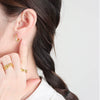 Wholesale Fashion Personality 925 Silver Earrings Inlaid With Zircon Geometric Circle Electroplated