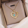 Wholesale Fashion Plated Copper Love Heart Shape Butterfly Pendant Necklace