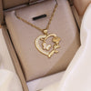 Wholesale Fashion Plated Copper Love Heart Shape Butterfly Pendant Necklace