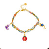 Wholesale Fashion Printed Silk Scarf And Stainless Steel Electroplated Animals Zodiac Pendant Bracelet For Women