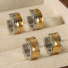 Wholesale Fashion Punk Stainless Steel Ear Buckle Earrings With 18K Golden Face Vacuum Real Gold Electroplating In Pvd Furnace