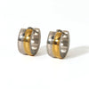 Wholesale Fashion Punk Stainless Steel Ear Buckle Earrings With 18K Golden Face Vacuum Real Gold Electroplating In Pvd Furnace
