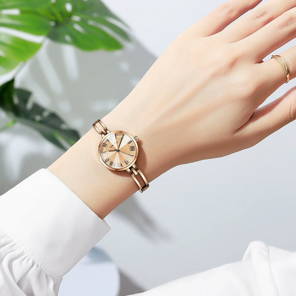 Wholesale Fashion Quartz Women's Watches With Alloy Case And Strap Round Dial And Stainless Steel Jewelry Buckle