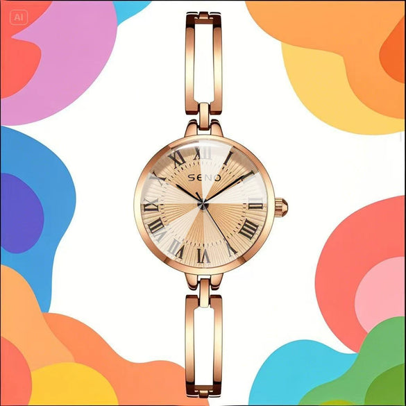 Wholesale Fashion Quartz Women's Watches With Alloy Case And Strap Round Dial And Stainless Steel Jewelry Buckle