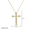 Wholesale Fashion Religious Cross Pendant Necklace Brass Zircon Electroplated For Women