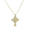 Wholesale Fashion Religious Cross Pendant Necklace Brass Zircon Electroplated For Women