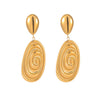 Wholesale Fashion Retro Conch Shape Oval Stainless Steel Earrings With Electroplating For Women