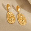 Wholesale Fashion Retro Conch Shape Oval Stainless Steel Earrings With Electroplating For Women