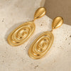 Wholesale Fashion Retro Conch Shape Oval Stainless Steel Earrings With Electroplating For Women