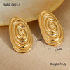 Wholesale Fashion Retro Conch Shape Oval Stainless Steel Earrings With Electroplating For Women