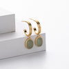 Wholesale Fashion Retro Court Style Earrings With Dongling Jade Pendant 925 Silver Electroplated For Women