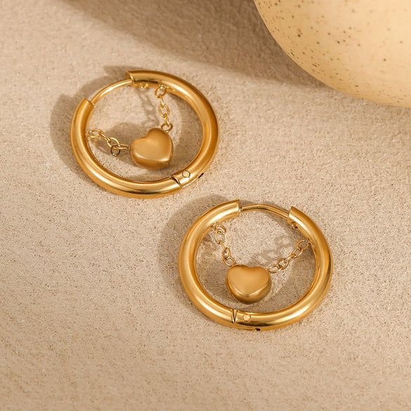 Wholesale Fashion Retro European Style Geometric Stainless Steel 18K Electroplated Earrings For Women